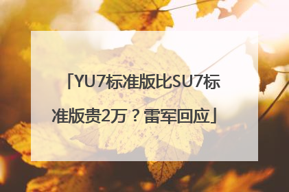 YU7标准版比SU7标准版贵2万？雷军回应